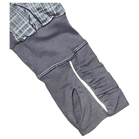 Lululemon Jacket Womens Sz 4 Gray Plaid Ruffle Pockets Logo Ahead Of The Curve - Picture 6 of 11